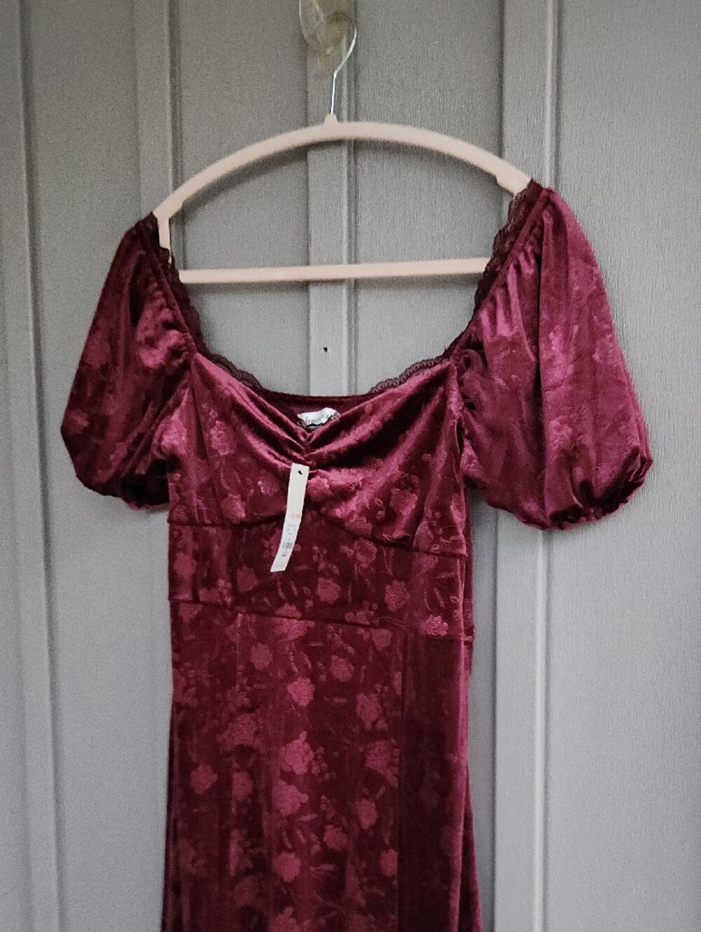 Francesca's Elisa Floral Velvet Midi Dress XS - Picture 7 of 7